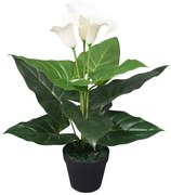 Planta jarro artificial com vaso 45 cm branco