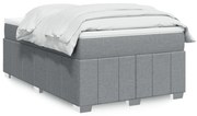 vidaXL Cama com molas/colchão 120x200 cm tecido cinza-claro