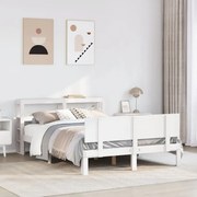Estrutura de cama c/ cabeceira sem colchão 160x200 cm branco