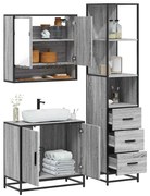 vidaXL 3 pcs Conjunto móveis casa de banho madeira proc. cinza sonoma