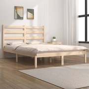 Estrutura de cama dupla 4FT6 135x190 cm madeira de pinho maciça