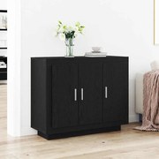 Sideboard vidaXL Preto Carvalho 92x35x75 cm Madeira de engenharia