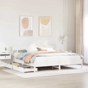 vidaXL Cama sem colchão 200x200 cm madeira de pinho maciça branco
