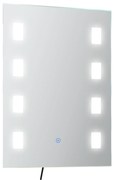 kleankin Espelho Casa de Banho com Luz LED 14,5W com Função Antiembaciamento Interruptor Tátil e Luzes Branco Frio 70x50 cm Prata | Aosom Portugal