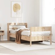 vidaXL Cama sem colchão 75x190 cm madeira de pinho maciça