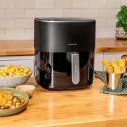 Fritadeira de ar sem óleo de 6'5 l, Cecofry Fantastik 6500. 1700 W, Tecnologia PerfectCook, 12 modos de cozinha, tátil, 80 a 200 °C, Preta