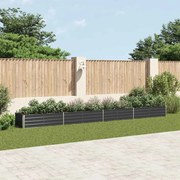vidaXL Canteiro elevado jardim aço galvanizado 600x80x45 cm antracite