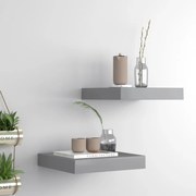 vidaXL Prateleiras de parede suspensas 2 pcs 23x23,5x3,8cm MDF cinza