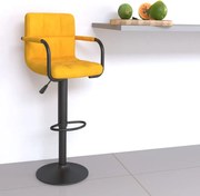 vidaXL Banco de bar veludo amarelo mostarda