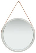 vidaXL Espelho de parede com alça 60 cm prateado