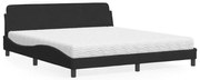 vidaXL Cama com colchão Dover 180x200 cm veludo preto