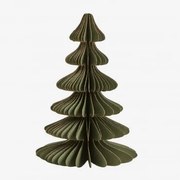 Árvore De Natal Em Papel Navira Verde Pesto Com Borda Dourada & ↑15 Cm - Sklum