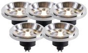 Conjunto de 5 lâmpadas LED GU10 AR111 11W 820lm 3000K