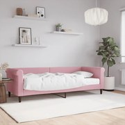 Sofá-cama com colchão 80x200 cm veludo rosa