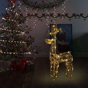 vidaXL Rena decorativa de Natal 90 luzes LED acrílico 60x16x100 cm