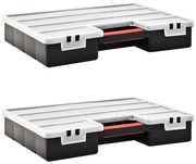 Caixas com divisórias ajustáveis 2 pcs 460x325x80 mm plástico