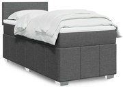 Cama com molas/colchão 80x200 cm tecido cinzento-escuro