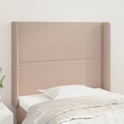 vidaXL Cabeceira cama c/ abas couro artif. 103x16x118/128cm cappuccino