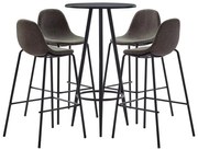 5 pcs conjunto de bar tecido cinzento-escuro