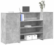 vidaXL Balcão de recepção 200x50x103,5 cm madeira cinza cimento