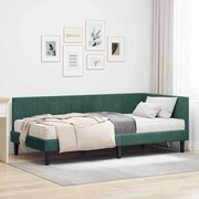 vidaXL Estrutura de Cama de Canto com Colchão 2 pcs Verde Veludo