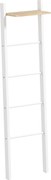 HOMCOM Toalheiro de Escada com Prateleira Superior e 4 Barras Suporte de Toalhas para Encostar na Parede  43x20x151 cm Branco e Carvalho | Aosom Portugal