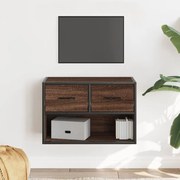 vidaXL Móvel p/ TV 60x31x39,5cm deriv. madeira/metal carvalho castanho