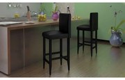 Bancos de bar 6 pcs couro artificial preto