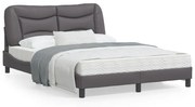 vidaXL Estrutura cama c/ cabeceira 120x200cm couro artificial cinzento