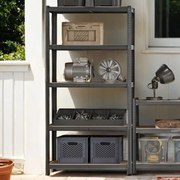 Estante de armazenamento para cargas pesadas de 60 x 120 x 200 cm cinzenta