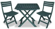 Conjunto bistrô para jardim 3 pcs plástico verde