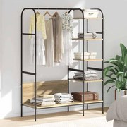 vidaXL Suporte para Roupas com prateleira Castanho 120 x 44 x 160 cm