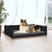 vidaXL Cama para cães 95,5x65,5x28 cm madeira de pinho maciça preto