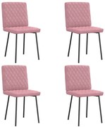 vidaXL Cadeiras de jantar 4 pcs veludo rosa