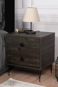 Mesa de Cabeceira Luna – Castanho Escuro – 50x55x40 cm