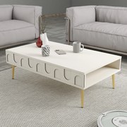Mesa de Centro Lyon – Creme e Dourado – 105 x 33,6 x 60 cm