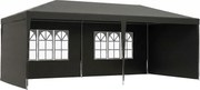Outsunny Tenda para Festas 6x3 m Tenda de Jardim para Exterior com 4 Paredes Laterais 2 Janelas e Estrutura de Aço Cinzento Escuro | AOSOM Portugal