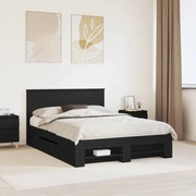 vidaXL Estrutura da Cama Preto 150 x 200 cm Madeira processada