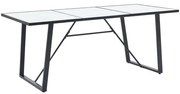 vidaXL Mesa de jantar 180x90x75 cm vidro temperado branco