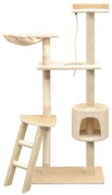 vidaXL Árvore para gatos c/ postes arranhadores sisal 150 cm bege