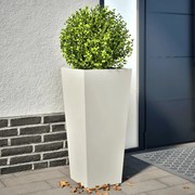 vidaXL Vaso/floreira de jardim 2 pcs 35x35x75 cm aço branco