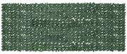 Tela de varanda com folhas verde-escuras 400x150 cm