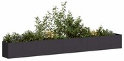 vidaXL Vaso floreira 360x40x40 cm aço laminado a frio preto