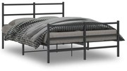 vidaXL Estrutura de cama com cabeceira e pés 140x190 cm metal preto