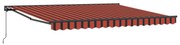 vidaXL Toldo Retrátil Laranja e Preto 400 × 300 cm Poliéster e Metal