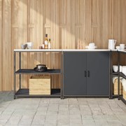 vidaXL Conjunto de Armazenamento de Cozinha 2 pcs Cinzento-escuro