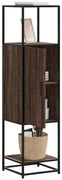 vidaXL Armário alto 35,5x35x139 cm madeira e metal carvalho castanho