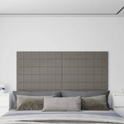 Painel de parede 12 pcs 90x15 cm veludo 1,62 m² cor cinza-claro
