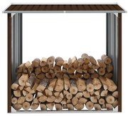 vidaXL Abrigo para arrumação de troncos aço 172x91x154 cm castanho