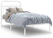 Estrutura de cama com cabeceira 90x190 cm metal branco